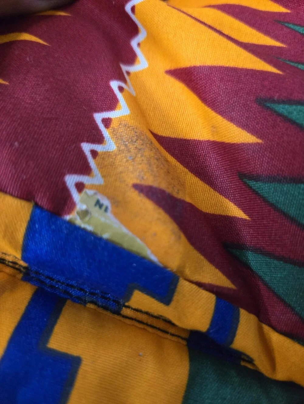 Handmade Kente Cloth Backpack: Bright African Tribal Pattern Backpack/Travel Bag